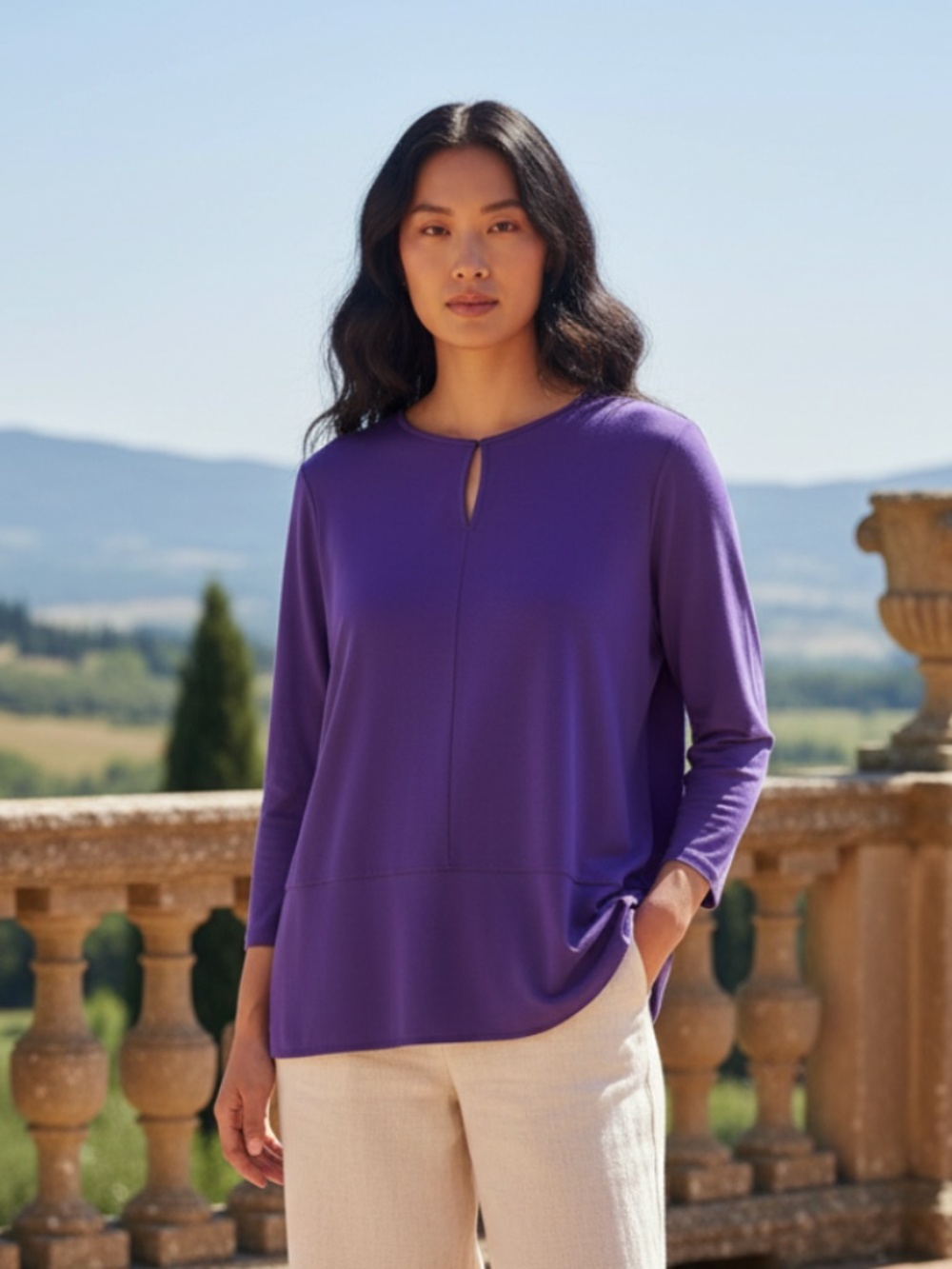 Ralph Lauren Shirt Top Tunic Sz 2X 18 20 Purple Silky Romantic Quiet Luxury
